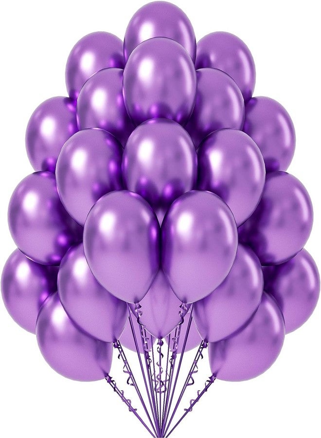 Flyloons 25 pcs Black Purple White Metallic Chrome Balloons for Birthday Decoration items celebration Anniversary Girls Boys Men Women - Image 3